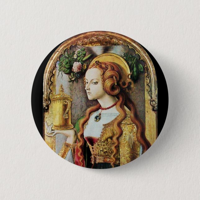 SAINT MARY MAGDALENE 6 CM ROUND BADGE (Front)