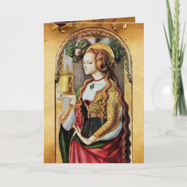 SAINT MARY MAGDALENE ,Brown Parchment Holiday Card (Front)