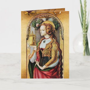 SAINT MARY MAGDALENE ,Brown Parchment Holiday Card