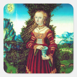 SAINT MARY MAGDALENE ,Brown Parchment Square Sticker