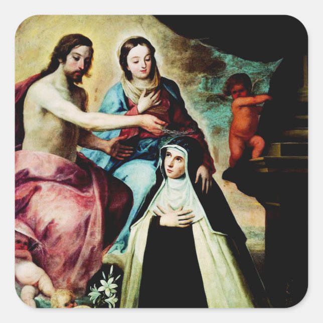 Saint Mary Magdalene de’ Pazzi Carmelite  Square Sticker (Front)