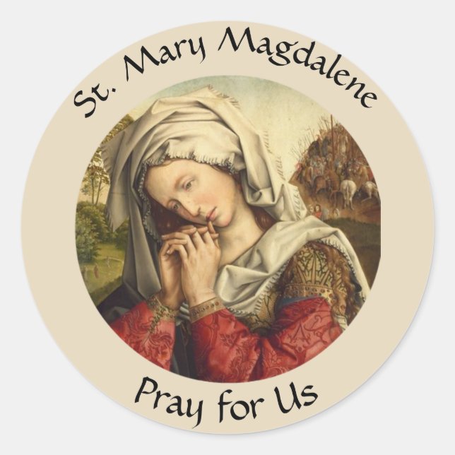 Saint Mary Magdalene Feast Day July 22 Classic Round Sticker (Front)