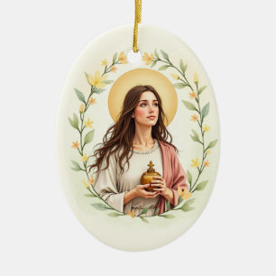 Saint Mary Magdalene God's Peace and Blessings Ceramic Tree Decoration