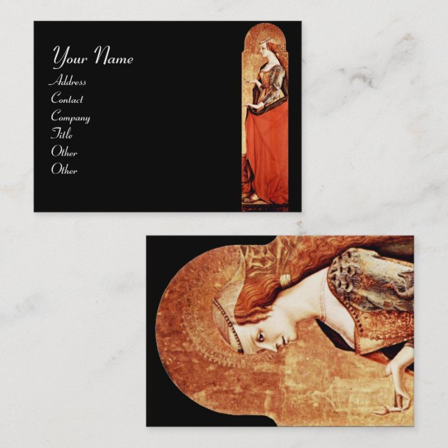 SAINT MARY MAGDALENE ,Gold,Red,Black Business Card (Front/Back)