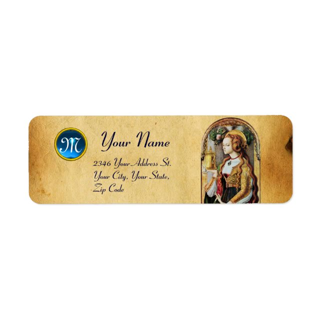 SAINT MARY MAGDALENE Parchment Gemstone Monogram (Front)