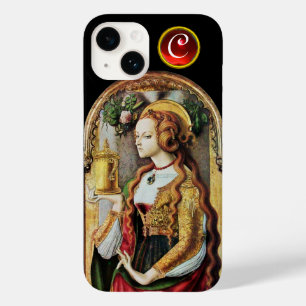 SAINT MARY MAGDALENE  Ruby Gem Monogram ,Black Case-Mate iPhone 14 Case