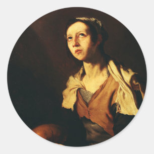 Saint Mary of Egypt by Jusepe de Ribera Classic Round Sticker