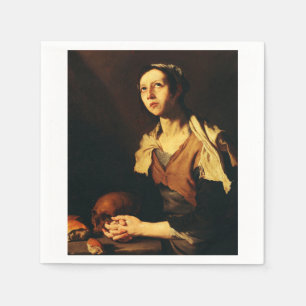 Saint Mary of Egypt by Jusepe de Ribera Napkin