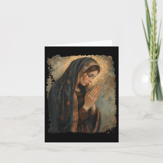 Saint Mary Praying Mother Of Jesus  Card (Front)