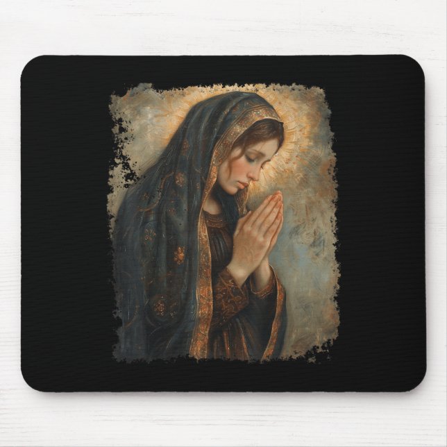 Saint Mary Praying Mother Of Jesus  Mouse Mat (Front)