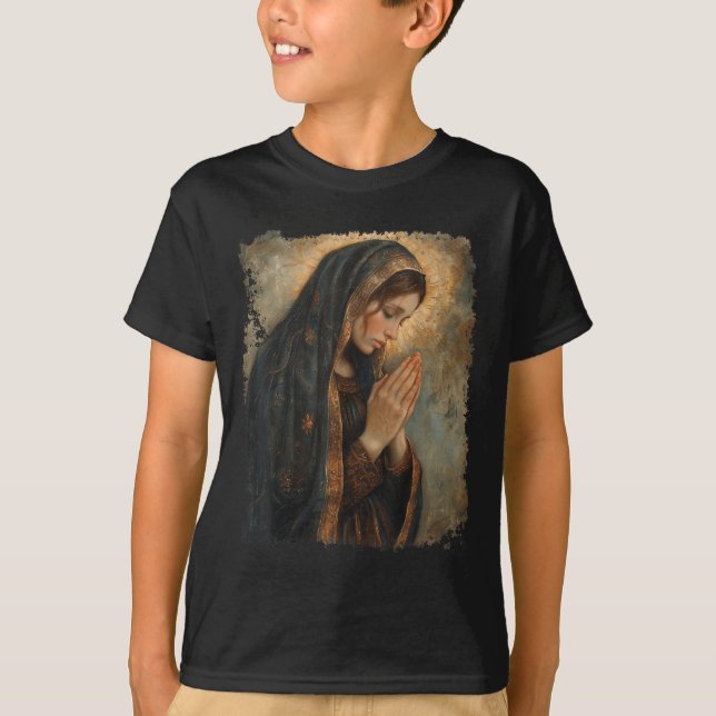 Saint Mary Praying Mother Of Jesus  T-Shirt (Front)