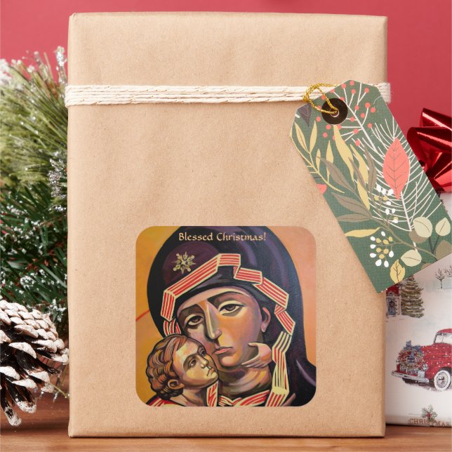 Saint Mary Teotokos Square Sticker (Holiday)