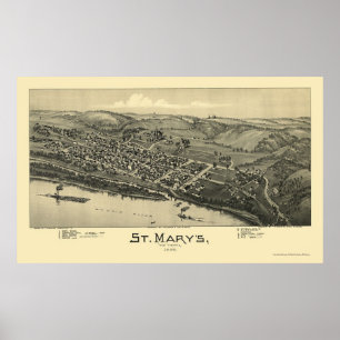 Saint Mary's, WV Panoramic Map - 1895 Poster