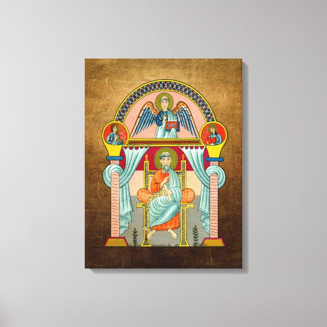 Saint Matthew 6th Century Religious Icon Canvas Print (Front)