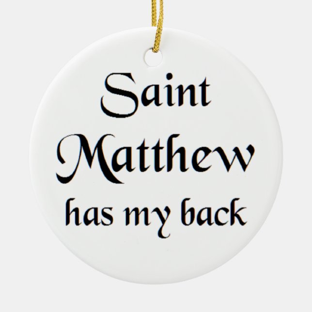 saint matthew ceramic tree decoration (Front)
