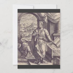 Saint Matthew Engraving Divine Inspiration Invitation