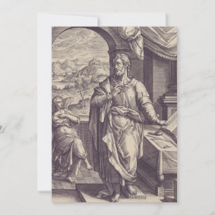 Saint Matthew Engraving Divine Inspiration Thank You Card