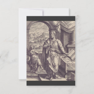 Saint Matthew Engraving Divine Inspiration Thank You Card