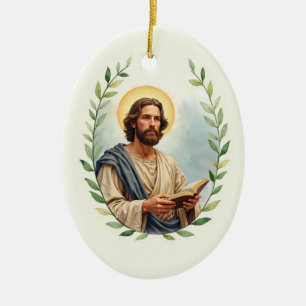 Saint Matthew God's Peace and Blessings Scripture Ceramic Tree Decoration