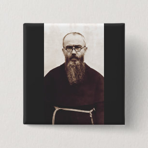 Saint Maximilian Kolbe Martyr of Charity 15 Cm Square Badge