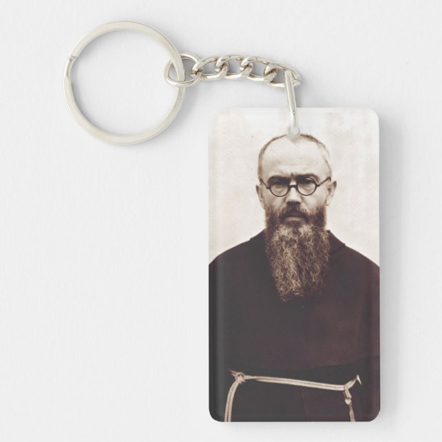 Saint Maximilian Kolbe Martyr of Charity Key Ring (Front)