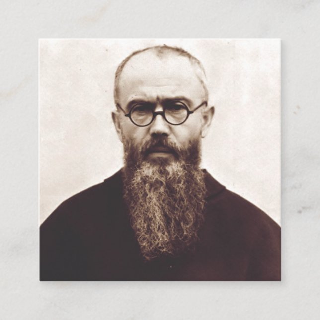 Saint Maximilian Kolbe Martyr of Charity Square Business Card (Front)
