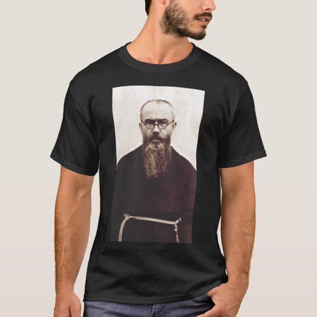 Saint Maximilian Kolbe Martyr of Charity T-Shirt (Front)