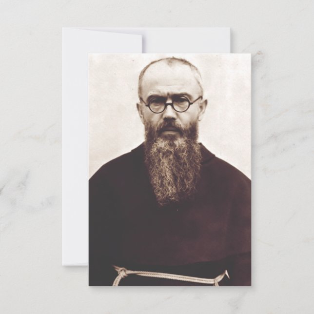 Saint Maximilian Kolbe Martyr of Charity Thank You Card (Front)