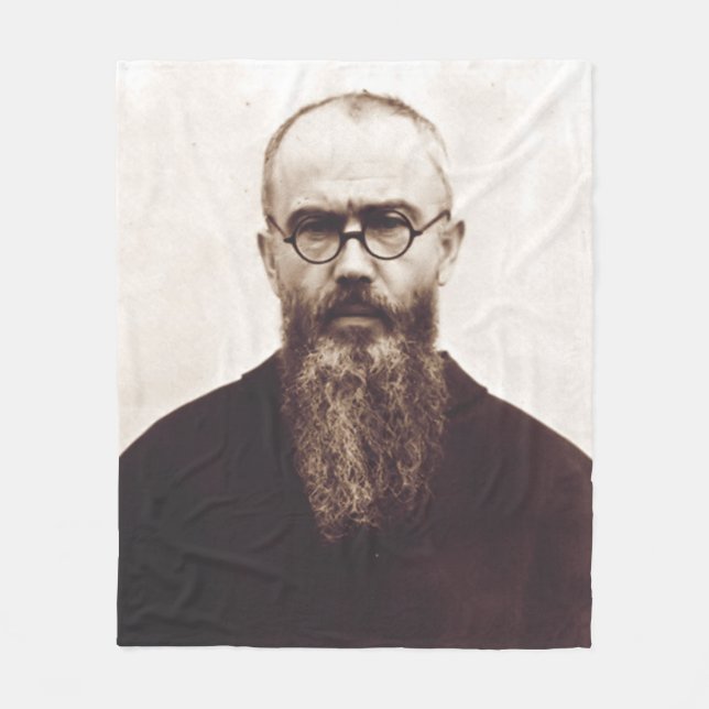 Saint Maximilian Kolbe Polish Catholic priest Fleece Blanket (Front)