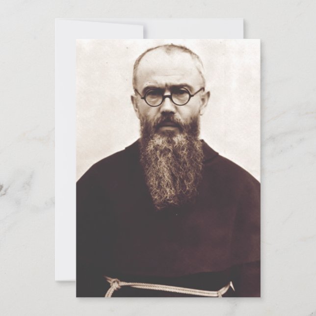 Saint Maximilian Kolbe Polish Catholic priest Holiday Card (Front)