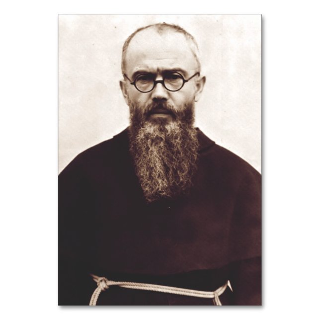 Saint Maximilian Kolbe Polish Catholic priest Table Number (Front)