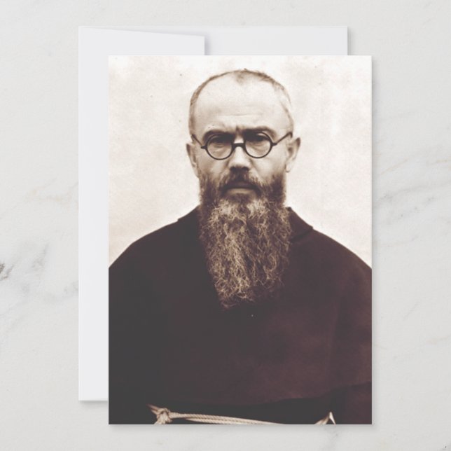 Saint Maximilian Kolbe Polish Catholic priest Thank You Card (Front)