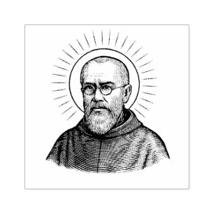 Saint Maximilian Kolbe Priest Martyr  Rubber Stamp