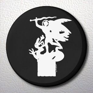 Saint Michael and Dragon (in White) Magnet