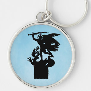 Saint Michael and Dragon Key Ring