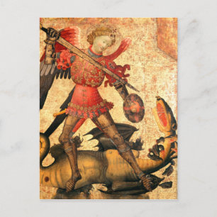 Saint Michael and the Dragon (15th Century) Postcard