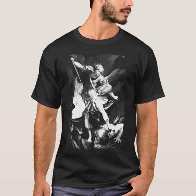 Saint Michael Archangel Angel Catholic Patron T-Shirt (Front)