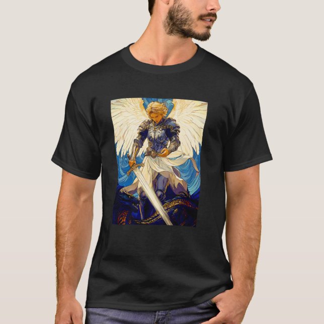 Saint Michael Archangel  Catholic Christian Women  T-Shirt (Front)