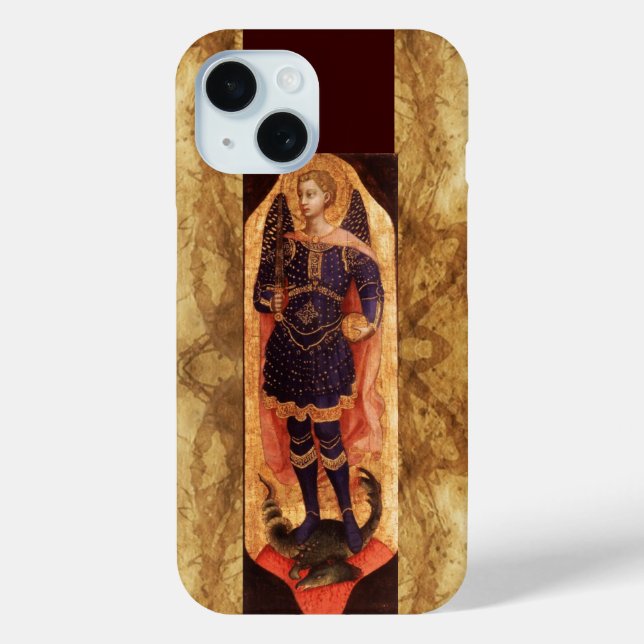 SAINT MICHAEL ARCHANGEL WITH DRAGON OLD PARCHMENT Case-Mate iPhone CASE (Back)