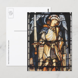 Saint Michael by Burne Jones, Vintage Archangel Postcard