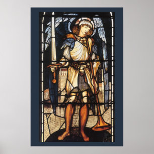 Saint Michael by Burne Jones, Vintage Archangel Poster