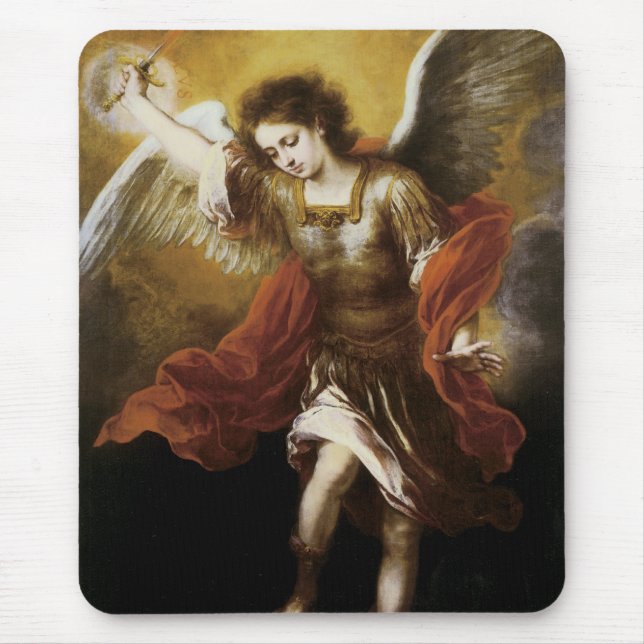 Saint Michael by Murillo Mouse Mat (Front)