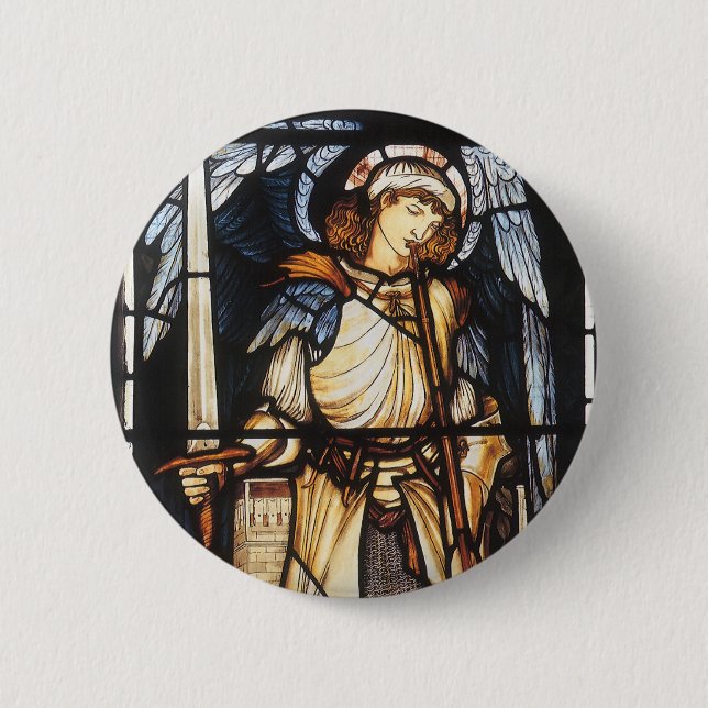 Saint Michael by Sir Edward Coley Burne-Jones 6 Cm Round Badge (Front)