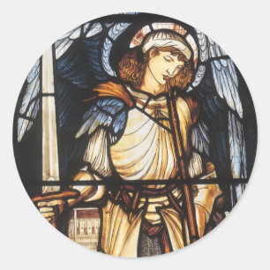 Saint Michael by Sir Edward Coley Burne-Jones Classic Round Sticker
