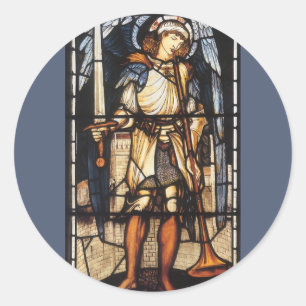 Saint Michael by Sir Edward Coley Burne-Jones Classic Round Sticker