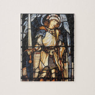 Saint Michael by Sir Edward Coley Burne-Jones Jigsaw Puzzle