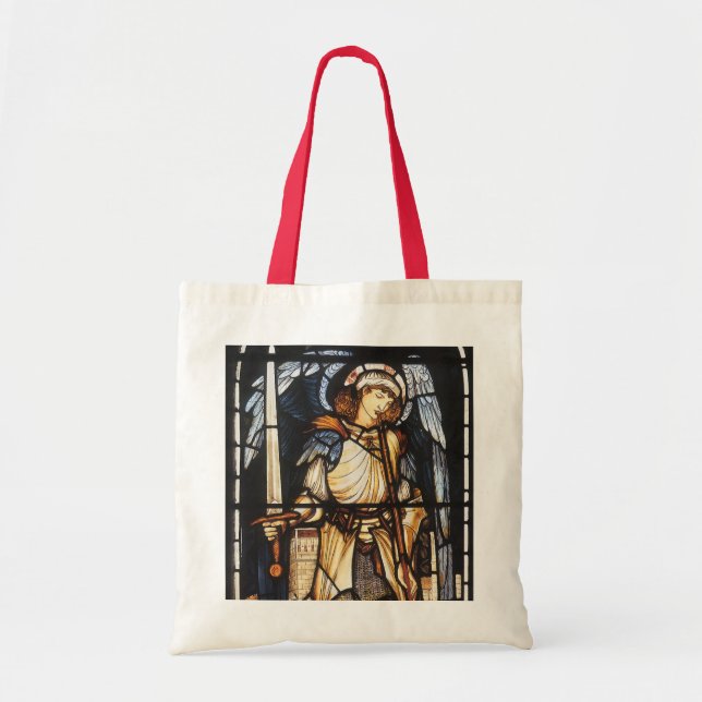 Saint Michael by Sir Edward Coley Burne-Jones Tote Bag (Front)