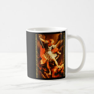 Saint Michael Defeating Satan Archangel Warrior Coffee Mug