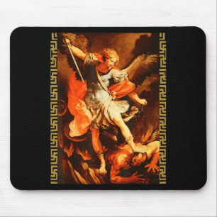 Saint Michael Defeating Satan Archangel Warrior Mouse Mat