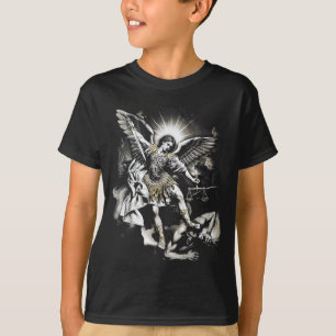 Saint Michael Defeating Satan Archangel Warrior T-Shirt